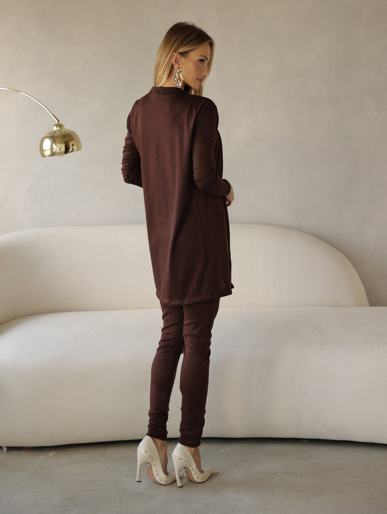 Conjunto 3 Peças Lanzinha Calça Slim e Kimono Alongado e Regata Básica Confortável Giselle