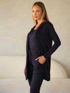 Conjunto 3 Peças Lanzinha Calça Slim e Kimono Alongado e Regata Básica Confortável Giselle