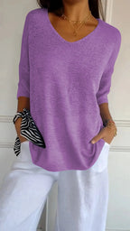 Kit 3 Blusas Luna® em Malha Leve – Decote V
