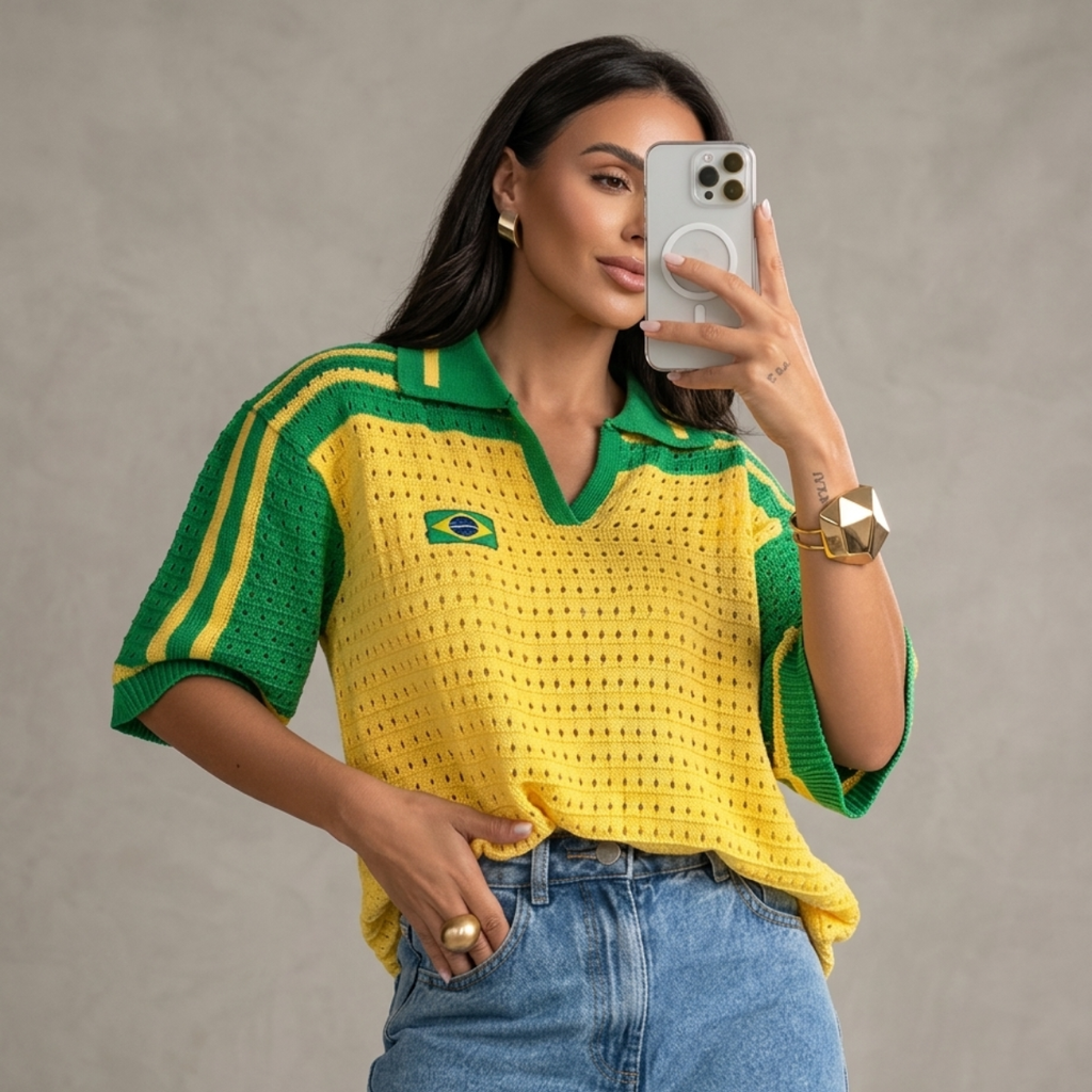Blusa Tricot Serena Verde | Amarelo