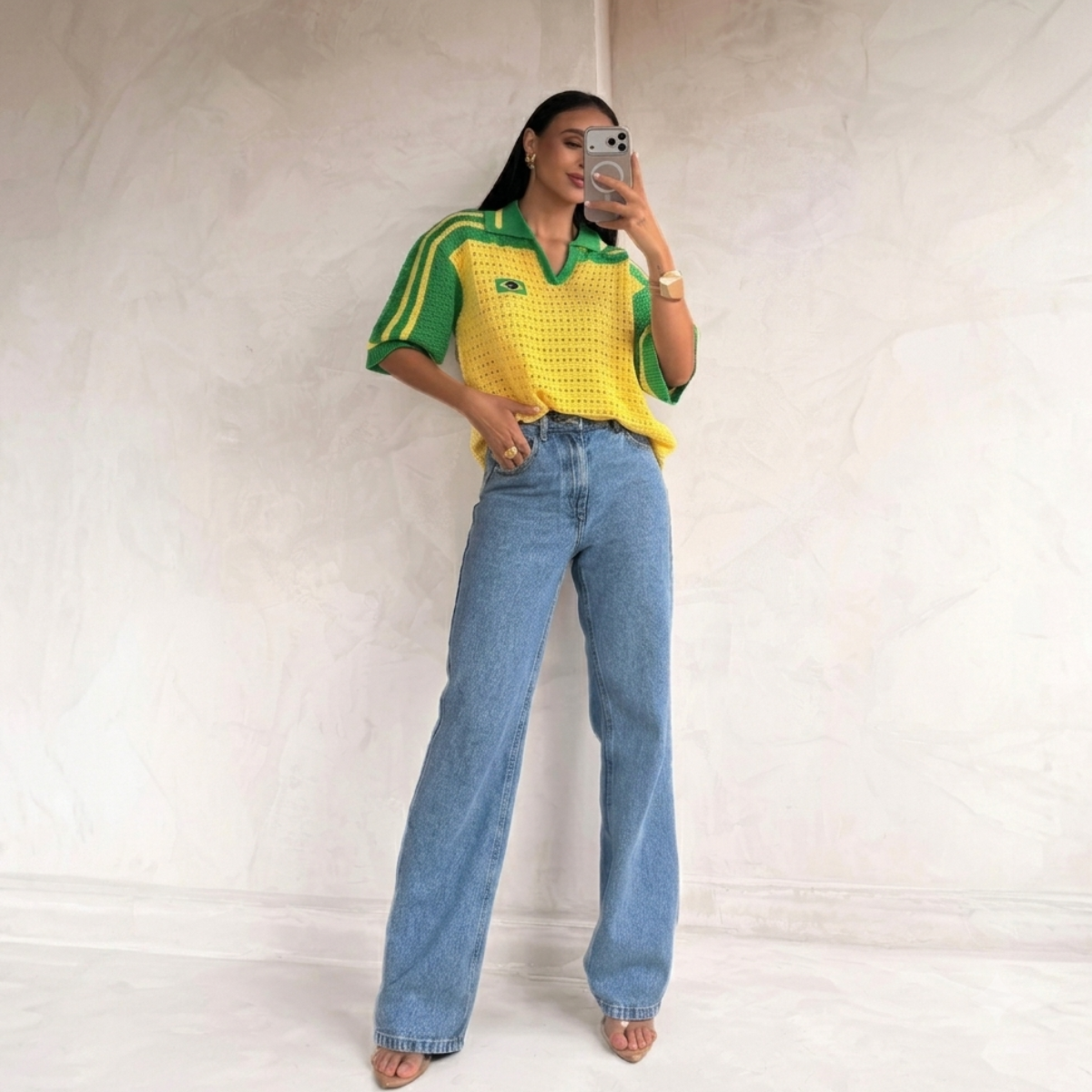 Blusa Tricot Serena Verde | Amarelo