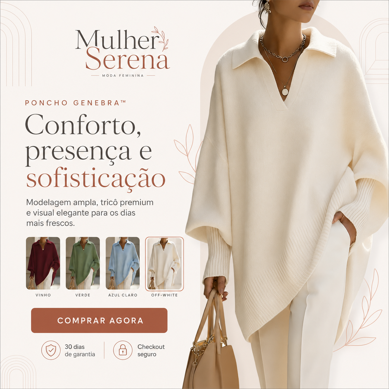 Poncho Genebra™ em Tricô Premium
