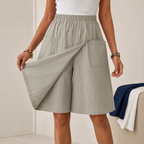 Shorts Saia Celenne™ em Linho de Algodão com Conforto Premium