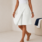 Shorts Saia Celenne™ em Linho de Algodão com Conforto Premium