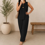 Conjunto Lucienne™ Blusa com Decote de Abertura Frontal e Calça Pantalona
Conjunto Lucienne™ Blusa com Decote de Abertura
Conjunto Lucienne