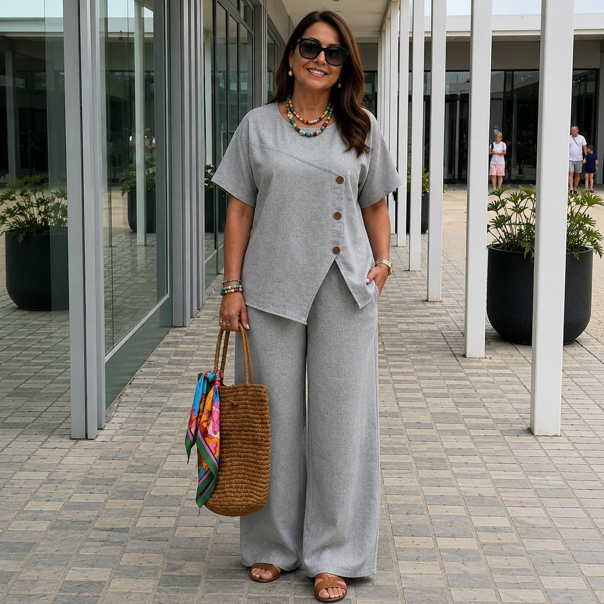 Conjunto Savena em Linho de Algodão com Blusa Assimétrica e Pantalona Fluida
Conjunto Savena com Blusa Assimétrica e Pantalona Fluida
Conjunto Savena com Blusa Assimétrica
Conjunto Savena em Linho de Algodão
Conjunto Savena