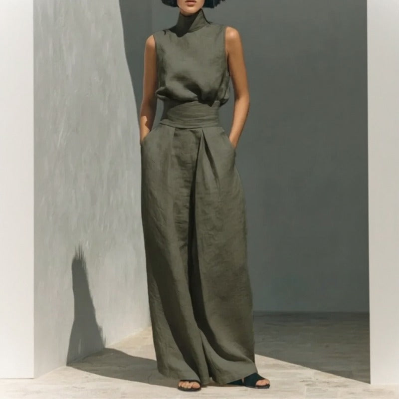 Conjunto Lysenne em Linho de Algodão com Gola Alta Drapeada e Pantalona Ampla
Conjunto Lysenne em Linho de Algodão com Gola Alta
Conjunto Lysenne em Linho de Algodão
Conjunto Lysenne