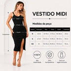 Vestido Midi de Alça em Ribana com Fenda Lateral
Vestido Midi de Alça em Ribana
Vestido Midi com Fenda Lateral
Vestido Midi