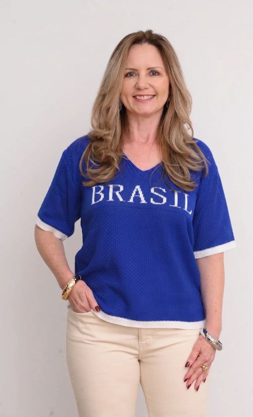 Blusinha Brasil em Tricot [COMPRE 1 E LEVE 2]